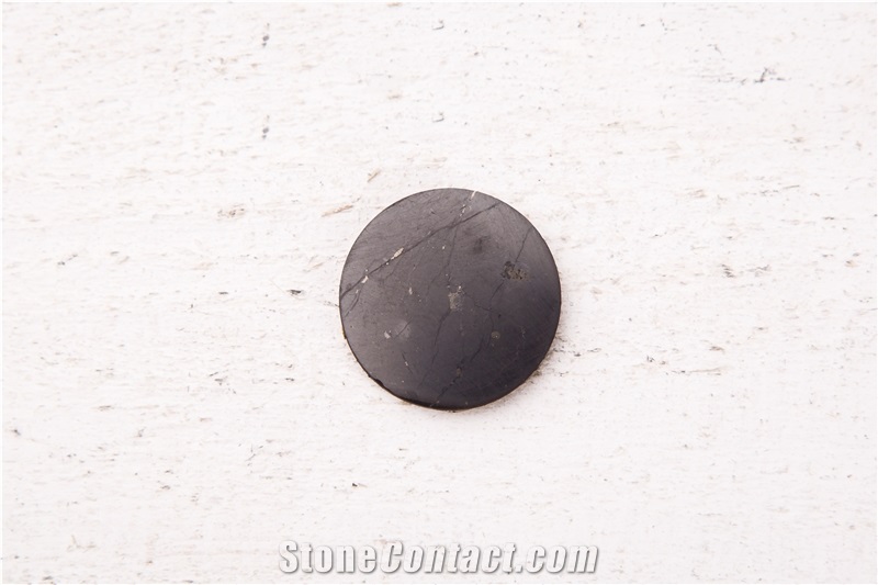 Round Plate Shungite Natural Stone