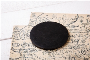 Round Plate Shungite Natural Stone