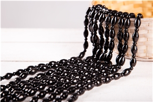 Shungite Beads Barrel Form Natural Healing Stone