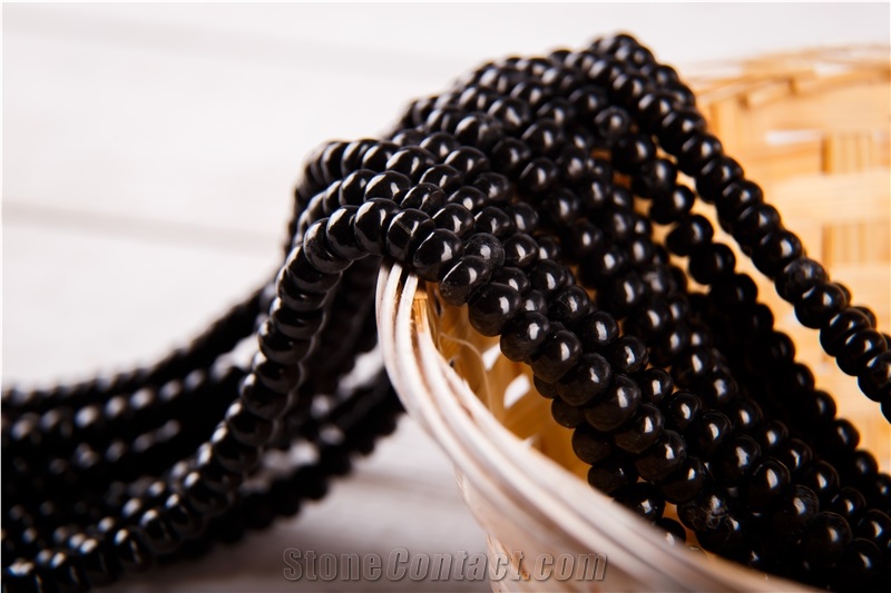 Shungite Beads Flated Balls Natural Stone