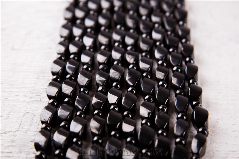 Shungite Beads Twisted Form Natural Healing Stone