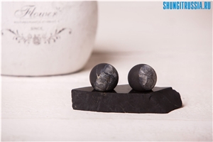 Stand Pedestal for 2 Balls Shungite Natiral Stone