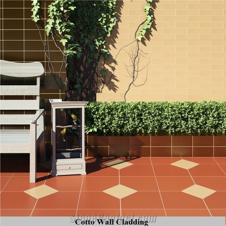 Terracotta Floor Tiles, Non-Slip and Anti-Moss Exterior Clay Tiles