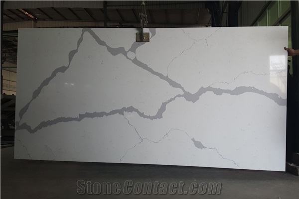 Calacatta White Quartz Stone Slabs&Tiles, White Quartz Stone, Cheap Stone
