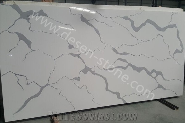 Calacatta White Quartz Stone Slabs&Tiles, White Quartz Stone, Cheap Stone