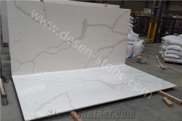 Calacatta White Quartz Stone Slabs&Tiles, White Quartz Stone, Cheap Stone