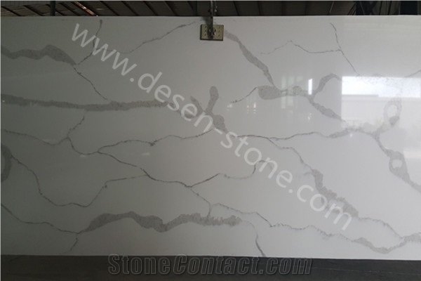 Calacatta White Quartz Stone Slabs&Tiles, White Quartz Stone, Cheap Stone