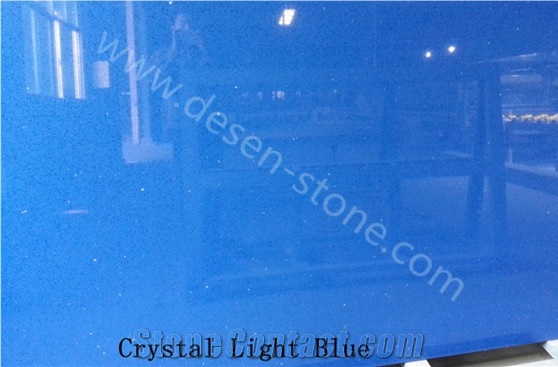 Crystal Blue Quartz Stone Surface, Quartz Stone Slabs&Tiles, Solid Surface