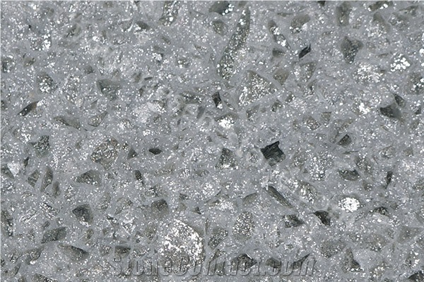 Crystal Shining Light Grey Quartz Stone Surface, Grey Artificial Stone Surface, Grey Quartz Stone Slabs&Tiles, Engineered Quartz Stone Flooring Tiles