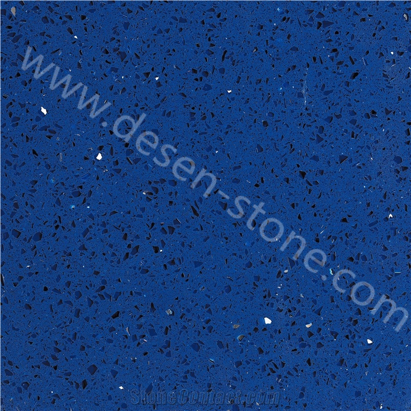 Crystal Sparkle Dark Blue Quartz Stone Slabs&Tiles, Blue Artificial Stone Engineered Stone, Blue Quartz Stone Walling Tiles