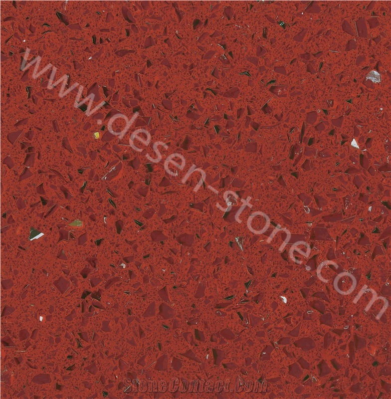 Crystal Sparkle Red Quartz Stone Slabs&Tiles, Red Quartz Stone
