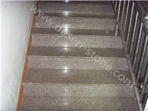 G635 Anxi Red Granite Steps& Risers, G635 Marry Red Fantasy Pink Anxi Rosa Beta Spring Rose Sunset Cherry Red Granite Stairs
