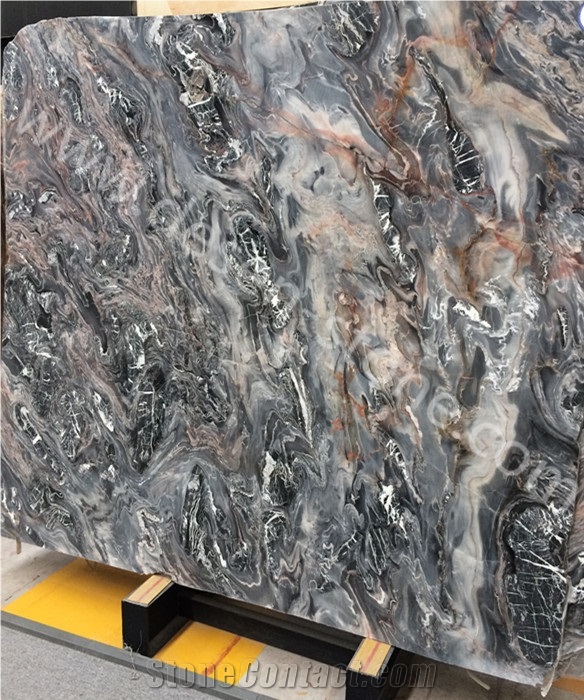 Louis Grey Marble Slabs&Tiles, Louis Gray Agate/Liac Black Color/Venice Grey/Venice Gray Marble Wall Covering Tile/Background/Bookmatch/Hotel Flooring