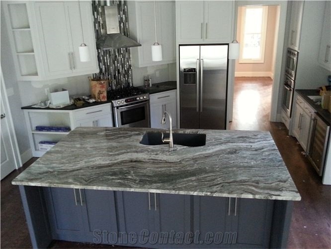 Fantasy Brown Quartzite Kitchen Island Top