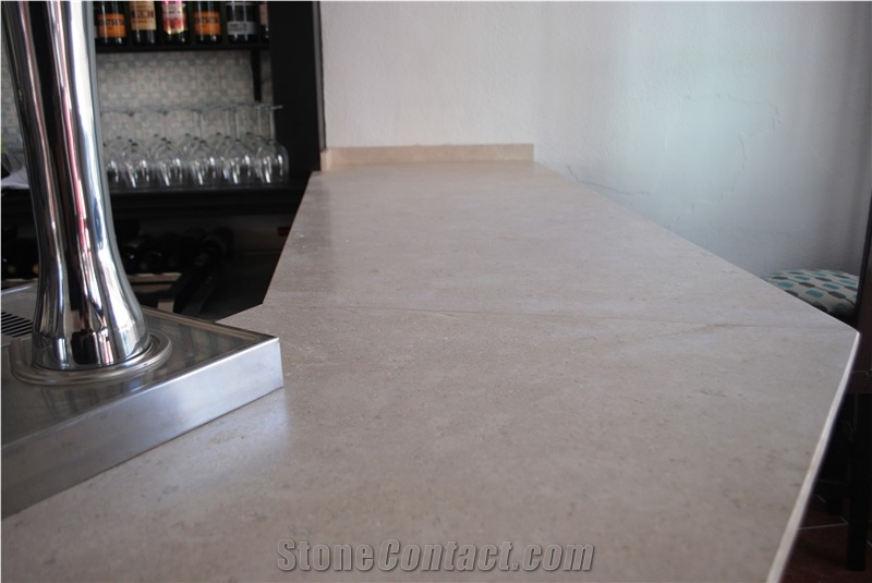 Crema Levante Oscuro Polished Bar Top