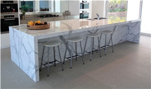 White Marble Kitchen Countertops