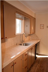 Taj Mahal Quartzite Mittered Edge Countertop