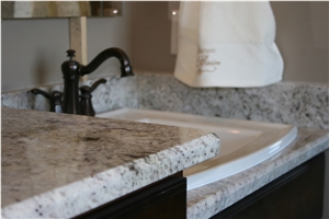 Master Bathroom with Frozen White Granite Stone Master Bathroom with Frozen White Granite Stone