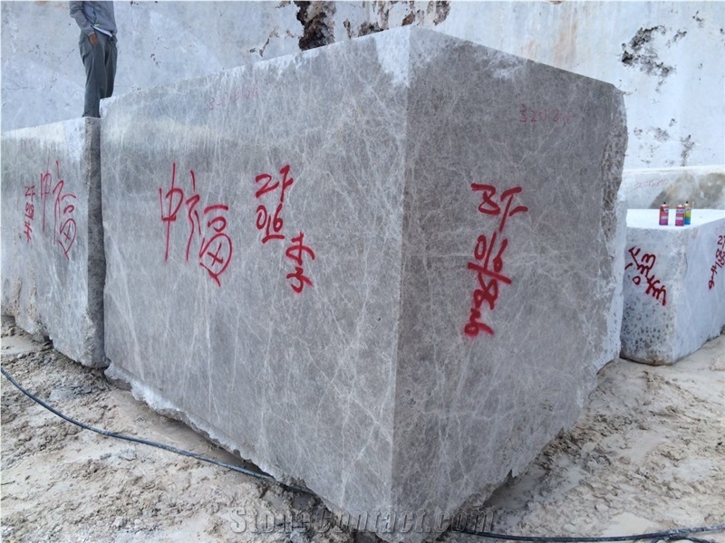 Aqua Silver Marble Block, Turkey Grey Marble