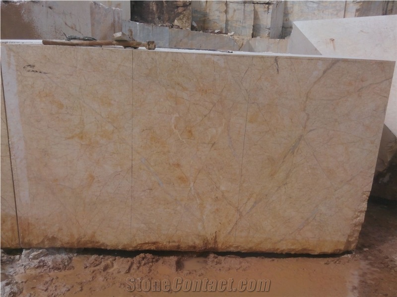 Golden Spider Marble Block, Turkey Beige Marble