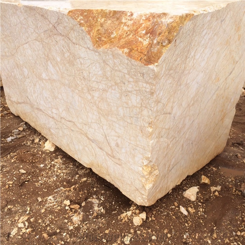Golden Spider Marble Block, Turkey Beige Marble