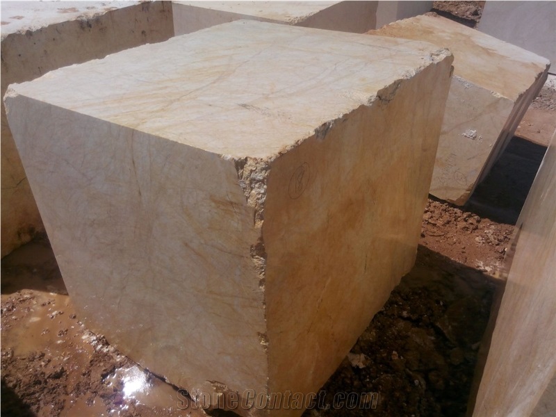 Golden Spider Marble Block, Turkey Beige Marble