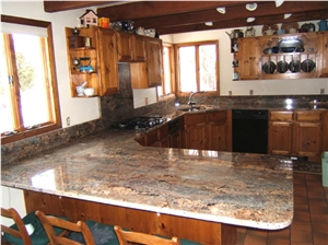 Crema Bordeaux Granite Kitchen Countertop