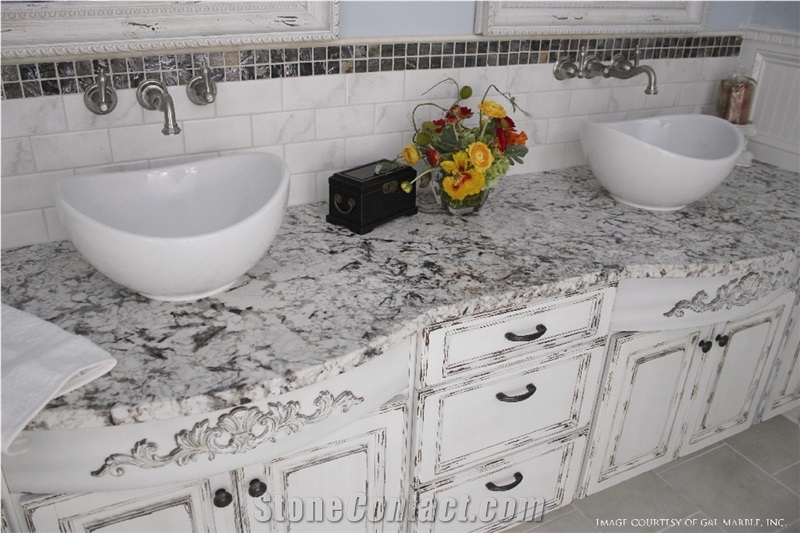 Snow Fall Granite Kitchen Perimeter Counter Top, Island Counter Top