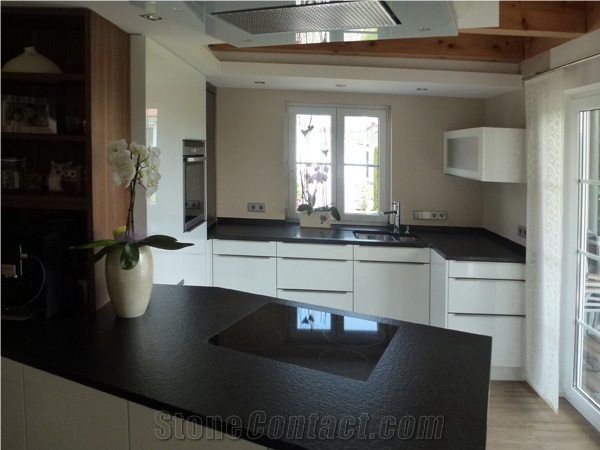 Jet Black Granite Kitchen Countertop
