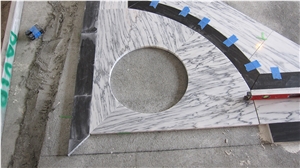 Bianco Venato Marble- Nero Marquina Floor Carpet New York Building Lobby