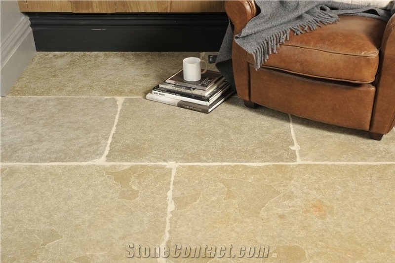 Aged Jaipur Limestone Pattern Floor Tiles