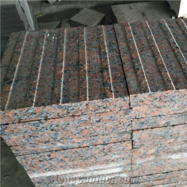 Flamed Tan Brown Granite Tactile Signs , Stone Tactile Indicators