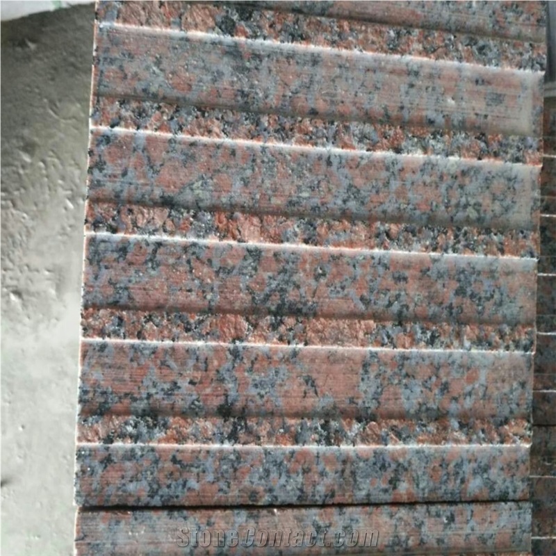 Flamed Tan Brown Granite Tactile Signs , Stone Tactile Indicators
