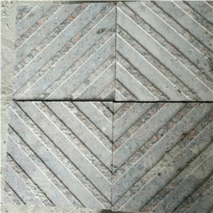 Flamed Tan Brown Granite Tactile Signs , Stone Tactile Indicators