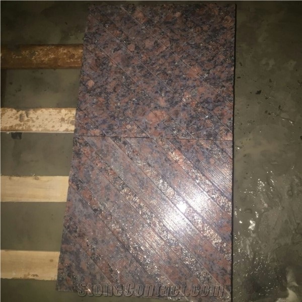 Flamed Tan Brown Granite Tactile Signs , Stone Tactile Indicators