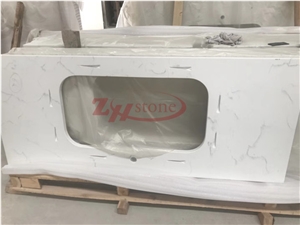 Artificial White Quartz Kitchen Countertops ,Custom Countertops, Island Tops, Bar Top
