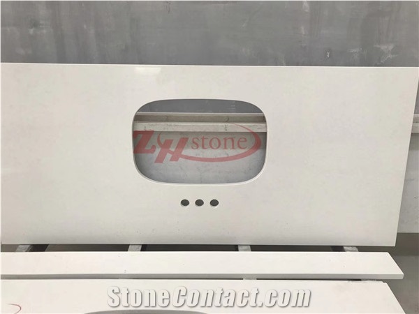 Engineered White Quartz Stone Solid Surface Commercial Countertop,Bar Countertop