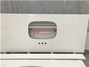 Engineered White Quartz Stone Solid Surface Commercial Countertop,Bar Countertop