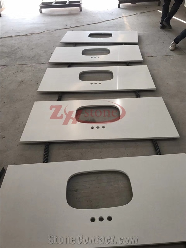 Engineered White Quartz Stone Solid Surface Commercial Countertop,Bar Countertop