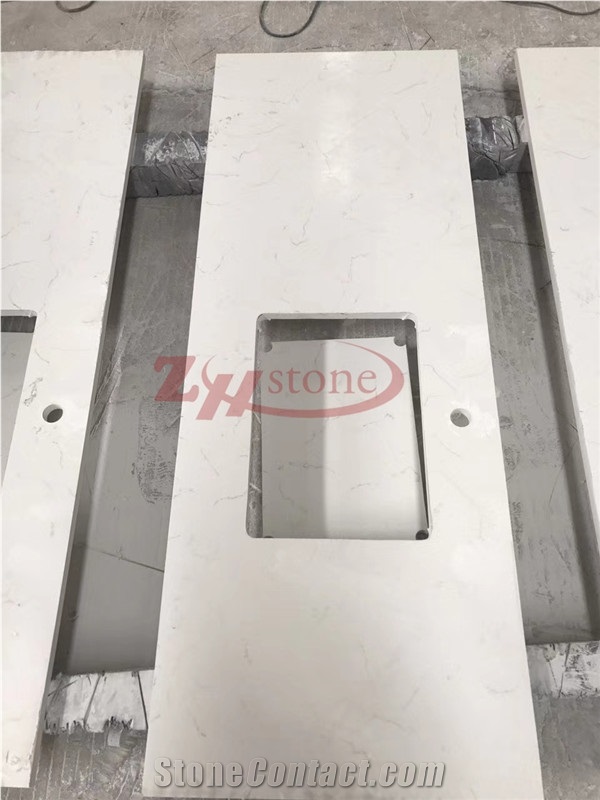 Engineered White Quartz Stone Solid Surface Commercial Countertop,Bar Countertop
