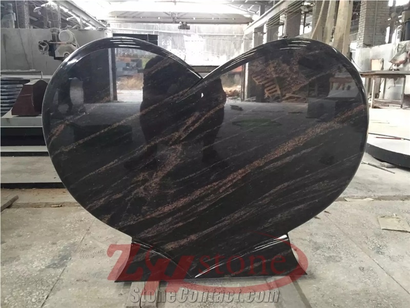 Polished Shanxi Back Granite Absolute Black Cross Tombstone Natural Edges Base Single Monuments