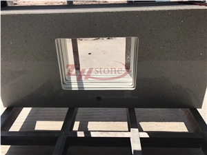 Pure White Quartz Stone Kitchen Countertop