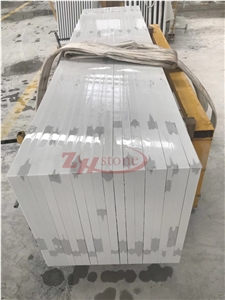White Calacatta Quartz Engineered Polished Stone Solid Surfaces for Hotel Kitchen Countertop, Customized Edge