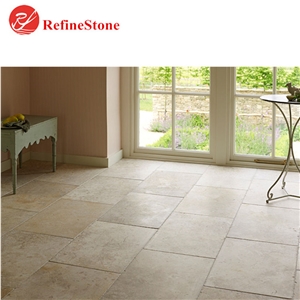 Antique Beige Limestone Pavers Floor Tiles ,French Pattern Limestone Slabs for Paving
