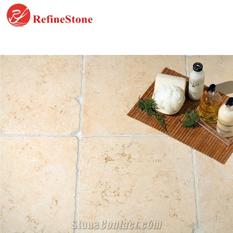 Antique Beige Limestone Pavers Floor Tiles ,French Pattern Limestone Slabs for Paving
