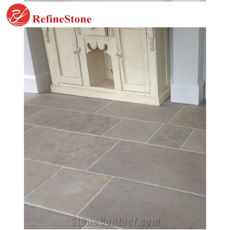 Antique Beige Limestone Pavers Floor Tiles ,French Pattern Limestone Slabs for Paving