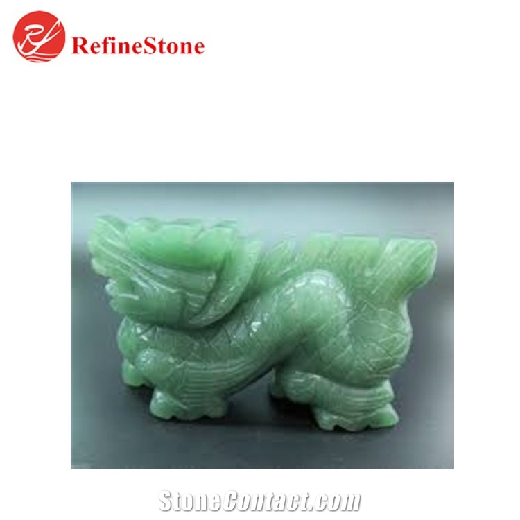 Handmade Burmese Jade Dragon Statue,Large Carved