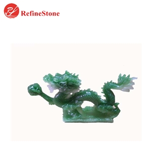 Handmade Burmese Jade Dragon Statue,Large Carved