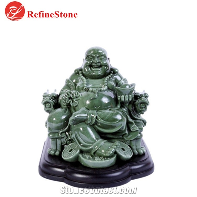 Handmade Green Jade Buddaha Statue,Large Carved Myanmar