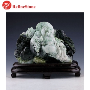 Handmade Green Jade Buddaha Statue,Large Carved Myanmar